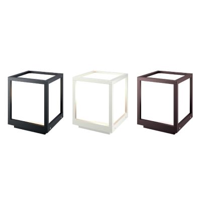 UTAH PALETTO DA GIARDINO H19 CM IP65 IN ALLUMINIO GRIGIO,BIANCO E CORTEN LAMPADINA ATTACCO E27 MODERNO