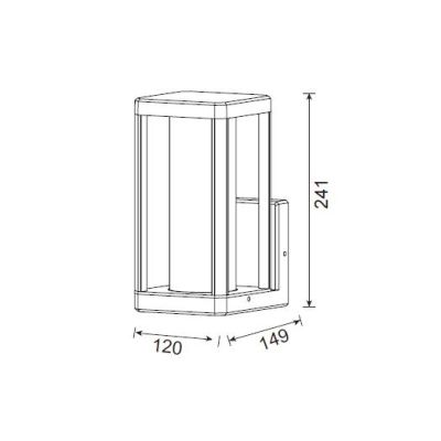 NEVADA LAMPADA DA PARETE IP65 IN ALLUMINIO NERO,BIANCO E ANTRACITE LAMPADINA ATTACCO E27 MODERNA
