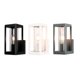 NEVADA LAMPADA DA PARETE IP65 IN ALLUMINIO NERO,BIANCO E ANTRACITE LAMPADINA ATTACCO E27 MODERNA