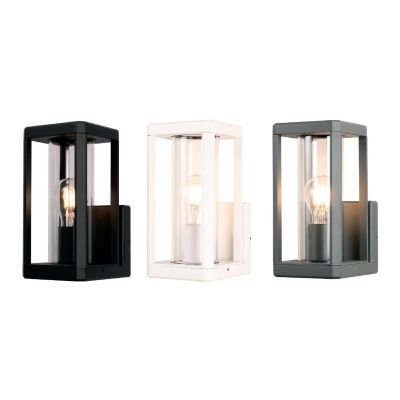 NEVADA LAMPADA DA PARETE IP65 IN ALLUMINIO NERO,BIANCO E ANTRACITE LAMPADINA ATTACCO E27 MODERNA