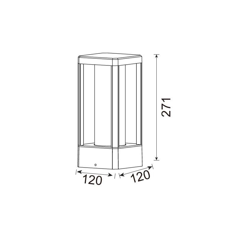 NEVADA PALETTO DA GIARDINO H27 CM IP65 IN ALLUMINIO NERO CON LAMPADINA ATTACCO E27 DESIGN MODERNO