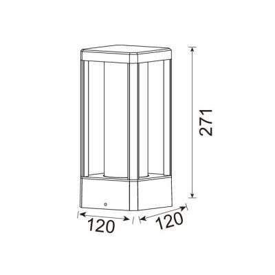 NEVADA PALETTO DA GIARDINO H27 CM IP65 IN ALLUMINIO NERO CON LAMPADINA ATTACCO E27 DESIGN MODERNO