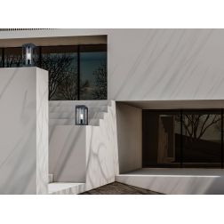 NEVADA PALETTO DA GIARDINO H27 CM IP65 IN ALLUMINIO NERO CON LAMPADINA ATTACCO E27 DESIGN MODERNO 2