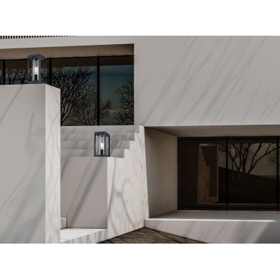 NEVADA PALETTO DA GIARDINO H27 CM IP65 IN ALLUMINIO NERO CON LAMPADINA ATTACCO E27 DESIGN MODERNO