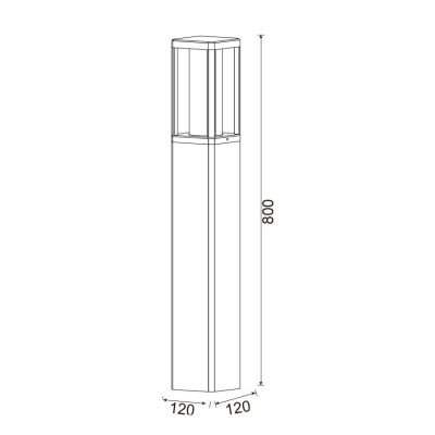 NEVADA PALO DA GIARDINO H80 CM IP65 IN ALLUMINIO NERO CON LAMPADINA ATTACCO E27 DESIGN MODERNO