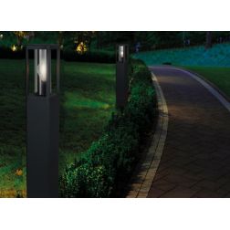 NEVADA PALO DA GIARDINO H80 CM IP65 IN ALLUMINIO NERO CON LAMPADINA ATTACCO E27 DESIGN MODERNO