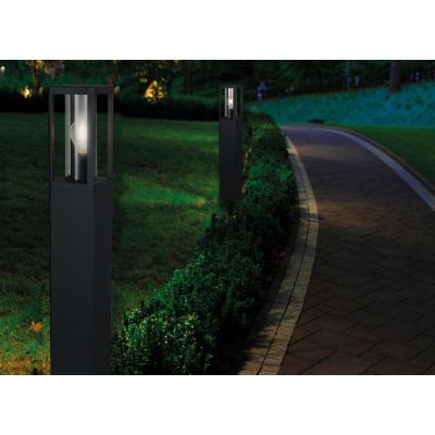 NEVADA PALO DA GIARDINO H80 CM IP65 IN ALLUMINIO NERO CON LAMPADINA ATTACCO E27 DESIGN MODERNO