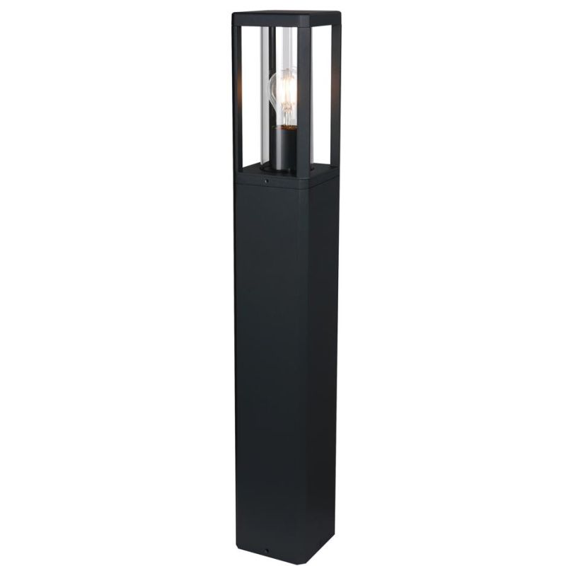 NEVADA PALO DA GIARDINO H80 CM IP65 IN ALLUMINIO NERO CON LAMPADINA ATTACCO E27 DESIGN MODERNO