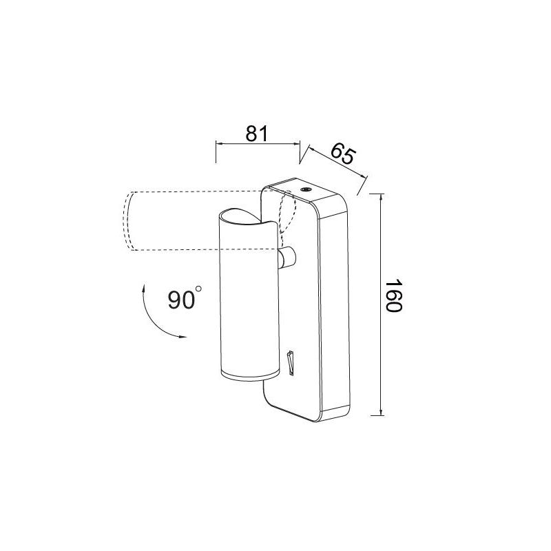 NOTTE APPLIQUE ORIENTABILE IN ALLUMINIO 4 COLORI LAMPADINA ATTACCO MINI GU10 INTERRUTTORE ON/OFF MODERNA