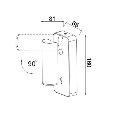 NOTTE APPLIQUE ORIENTABILE IN ALLUMINIO 4 COLORI LAMPADINA ATTACCO MINI GU10 INTERRUTTORE ON/OFF MODERNA