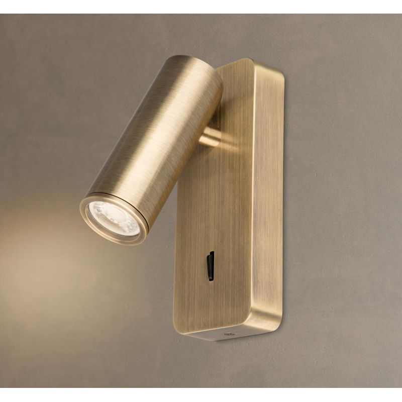 NOTTE APPLIQUE ORIENTABILE IN ALLUMINIO 4 COLORI LAMPADINA ATTACCO MINI GU10 INTERRUTTORE ON/OFF MODERNA