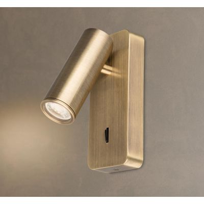 NOTTE APPLIQUE ORIENTABILE IN ALLUMINIO 4 COLORI LAMPADINA ATTACCO MINI GU10 INTERRUTTORE ON/OFF MODERNA