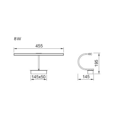 PARACURU APPLIQUE DA SPECCHIO CROMO,NERO E OTTONE LED INTEGRATO LUCE 3000K 3 MISURE MODERNA