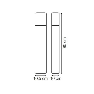 PALO DA ESTERNO H80 IN ALLUMINIO MODERNO IP44 ANTRACITE GRIGIO O COFFEE CRISTALENSI - Cristalensi Shop Online