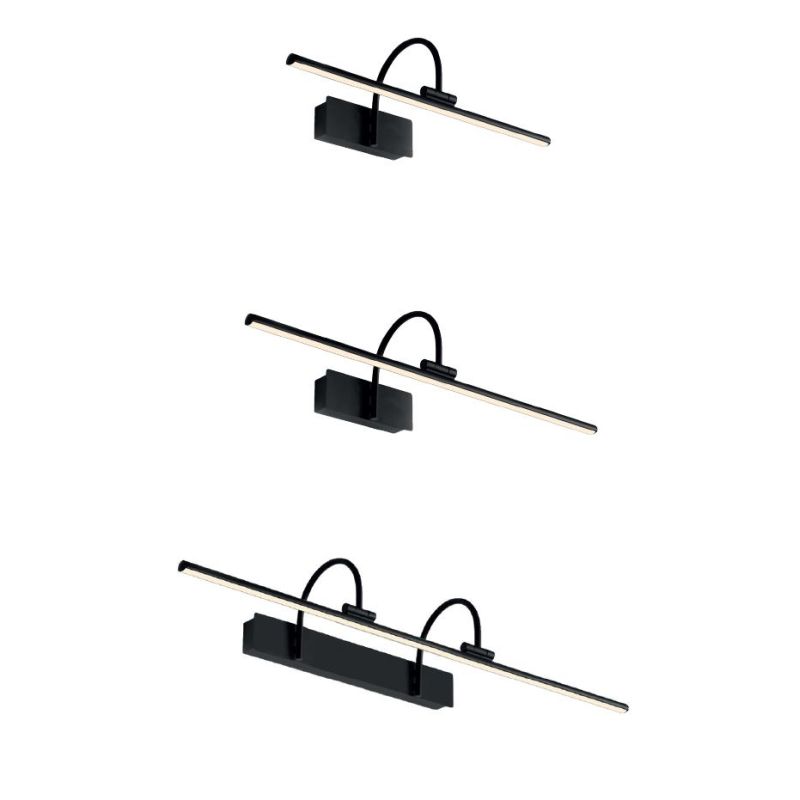 PARACURU APPLIQUE DA SPECCHIO CROMO,NERO E OTTONE LED INTEGRATO LUCE 3000K 3 MISURE MODERNA