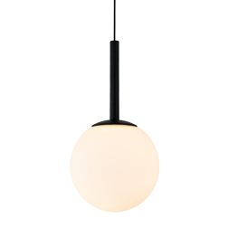 PUEBLA SOSPENSIONE SINGOLA SALISCENDI NERA O ORO CON SFERA BIANCA D12 CM LED 9W LUCE 3000K DESIGN MODERNO 2
