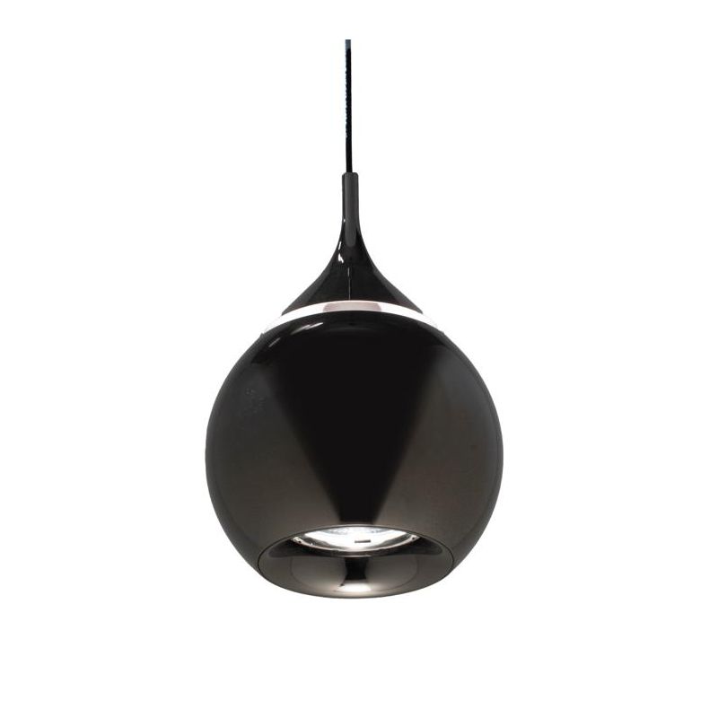 DROP SOSPENSIONE SINGOLA SALISCENDI CON SFERA NERA D10 CM LED 7W LUCE 3000K DESIGN MODERNO