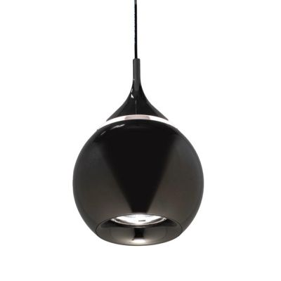 DROP SOSPENSIONE SINGOLA SALISCENDI CON SFERA NERA D10 CM LED 7W LUCE 3000K DESIGN MODERNO