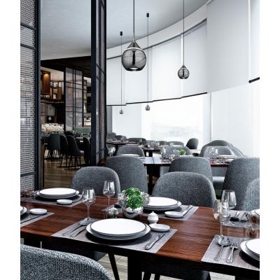 DROP SOSPENSIONE SINGOLA SALISCENDI CON SFERA NERA D10 CM LED 7W LUCE 3000K DESIGN MODERNO