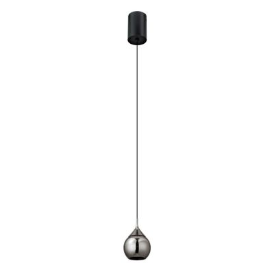DROP SOSPENSIONE SINGOLA SALISCENDI CON SFERA NERA D10 CM LED 7W LUCE 3000K DESIGN MODERNO