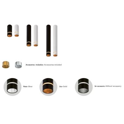 SPLIT PLAFONIERA CILINDRICA 3 MISURE D4 CM BIANCA O NERA LAMPADINA ATTACCO MINI GU10 DESIGN MODERNO