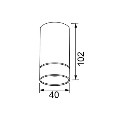 SPLIT PLAFONIERA CILINDRICA 3 MISURE D4 CM BIANCA O NERA LAMPADINA ATTACCO MINI GU10 DESIGN MODERNO