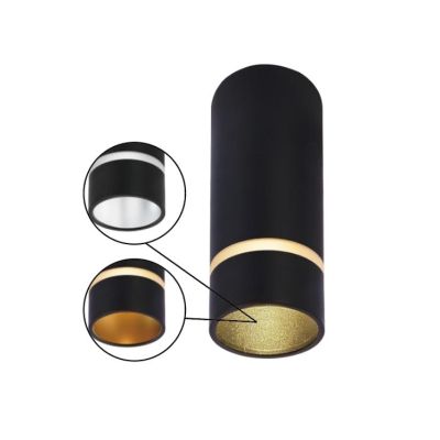 SPLIT PLAFONIERA CILINDRICA 3 MISURE D4 CM BIANCA O NERA LAMPADINA ATTACCO MINI GU10 DESIGN MODERNO