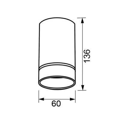SPLIT PLAFONIERA CILINDRICA D6 CM BIANCA O NERA LAMPADINA ATTACCO GU10 DESIGN MODERNO