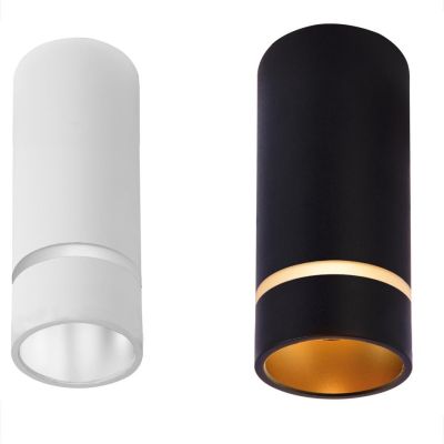 SPLIT PLAFONIERA CILINDRICA D6 CM BIANCA O NERA LAMPADINA ATTACCO GU10 DESIGN MODERNO