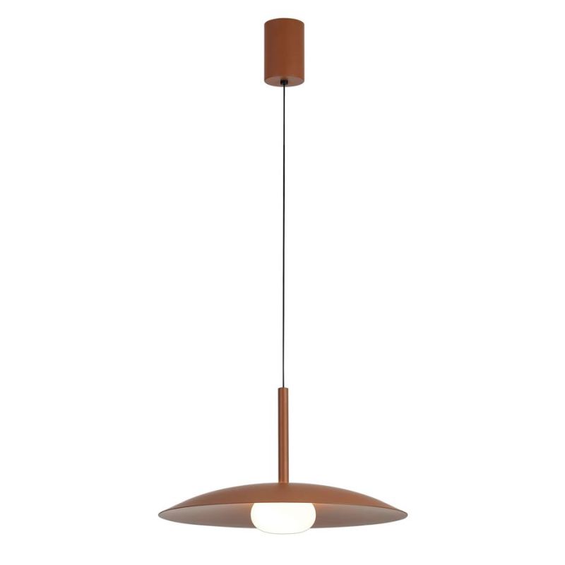 LIDIA SOSPENSIONE SALISCENDI IN 5 FINITURE COLORE LED 12W LUCE 3000K PIATTO D46 CM DESIGN MODERNO