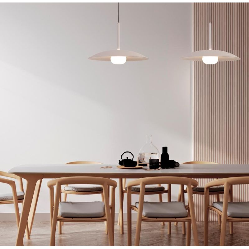 LIDIA SOSPENSIONE SALISCENDI IN 5 FINITURE COLORE LED 12W LUCE 3000K PIATTO D46 CM DESIGN MODERNO