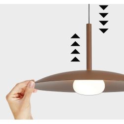 LIDIA SOSPENSIONE SALISCENDI IN 5 FINITURE COLORE LED 12W LUCE 3000K PIATTO D46 CM DESIGN MODERNO 2