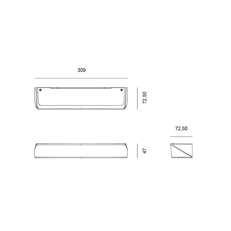 HANTERA LAMPADA DA PARETE LED 24W DIMMERABILE LUCE CCT BIEMISSIONE LUNGHEZZA CM 30 ALLUMINIO 7 COLORI MODERNA