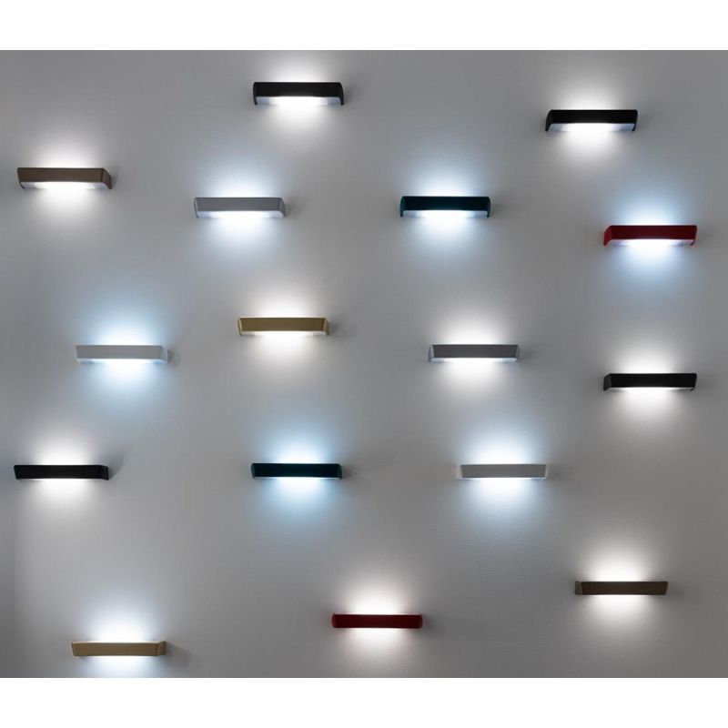 HANTERA LAMPADA DA PARETE LED 24W DIMMERABILE LUCE CCT BIEMISSIONE LUNGHEZZA CM 30 ALLUMINIO 7 COLORI MODERNA