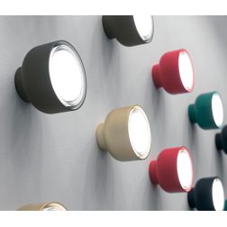 BOTTONE APPLIQUE PLAFONIERA D10 CM IN ALLUMINIO 7 COLORI LAMPADINA ATTACCO GX53 DESIGN MODERNO