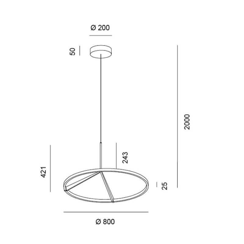 MERIDIANA LAMPADARIO A SOSPENSIONE IN 3 MISURE LED INTEGRATO LUCE 3000K-4000K DIMMERABILE 5 COLORI MODERNO