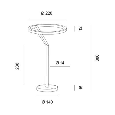 MERIDIANA LAMPADA DA TAVOLO A LED 15W LUCE 3000K-4000K DIMMERABILE 5 COLORI DESIGN MODERNO