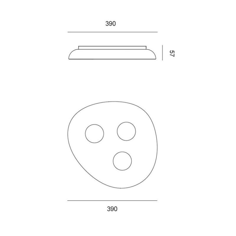 RELOAUX APPLIQUE PLAFONIERA 3 LUCI OVALE IN CERAMICA 4 COLORI LAMPADINE ATTACCO GX53 DESIGN MODERNO