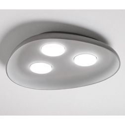RELOAUX APPLIQUE PLAFONIERA 3 LUCI OVALE IN CERAMICA 4 COLORI LAMPADINE ATTACCO GX53 DESIGN MODERNO 2