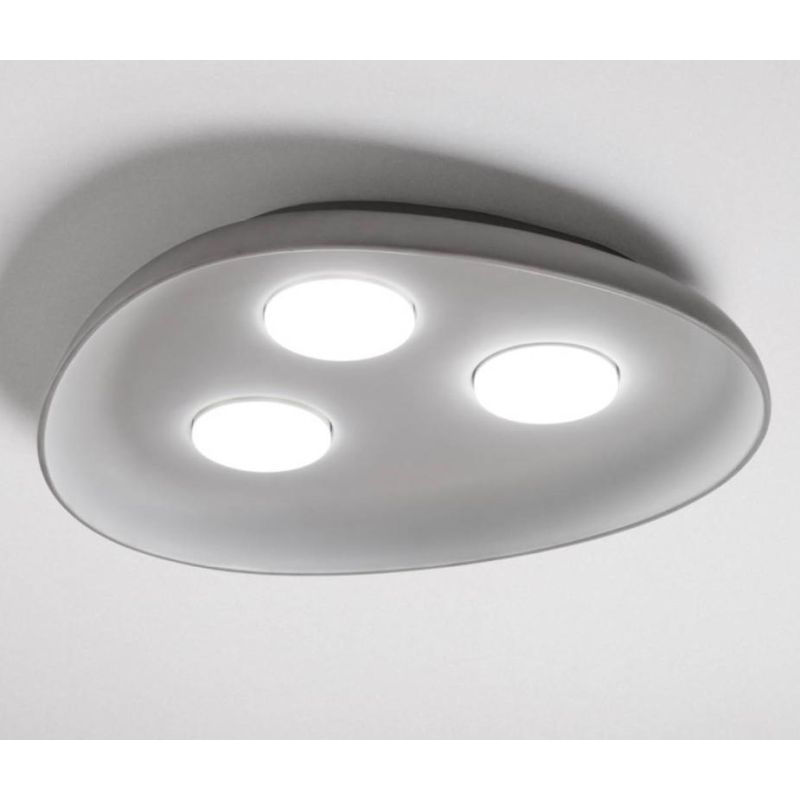 RELOAUX APPLIQUE PLAFONIERA 3 LUCI OVALE IN CERAMICA 4 COLORI LAMPADINE ATTACCO GX53 DESIGN MODERNO