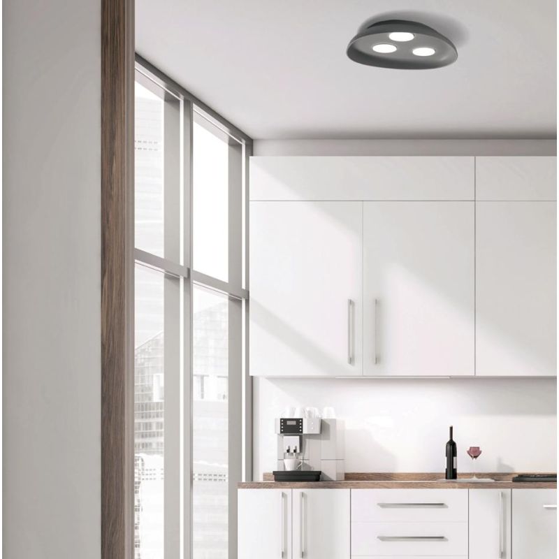 RELOAUX APPLIQUE PLAFONIERA 3 LUCI OVALE IN CERAMICA 4 COLORI LAMPADINE ATTACCO GX53 DESIGN MODERNO