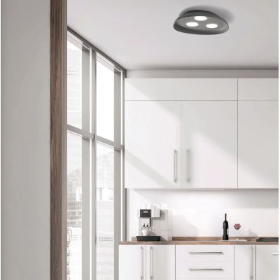 RELOAUX APPLIQUE PLAFONIERA 3 LUCI OVALE IN CERAMICA 4 COLORI LAMPADINE ATTACCO GX53 DESIGN MODERNO