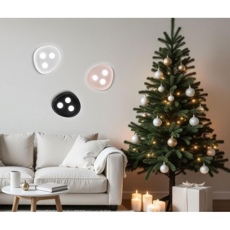 RELOAUX APPLIQUE PLAFONIERA 3 LUCI OVALE IN CERAMICA 4 COLORI LAMPADINE ATTACCO GX53 DESIGN MODERNO