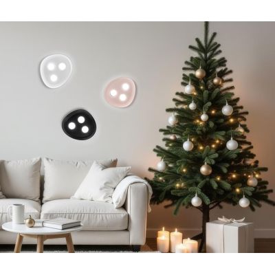 RELOAUX APPLIQUE PLAFONIERA 3 LUCI OVALE IN CERAMICA 4 COLORI LAMPADINE ATTACCO GX53 DESIGN MODERNO