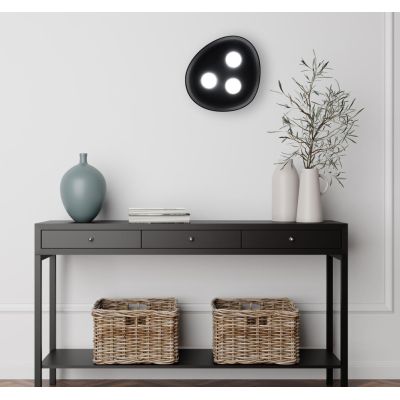 RELOAUX APPLIQUE PLAFONIERA 3 LUCI OVALE IN CERAMICA 4 COLORI LAMPADINE ATTACCO GX53 DESIGN MODERNO