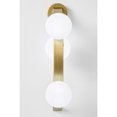 SUNSET LAMPADA DA PARETE ORO CON SFERE IN VETRO BIANCO LED 18W LUCE 3000K DIMMERABILE DESIGN MODERNO