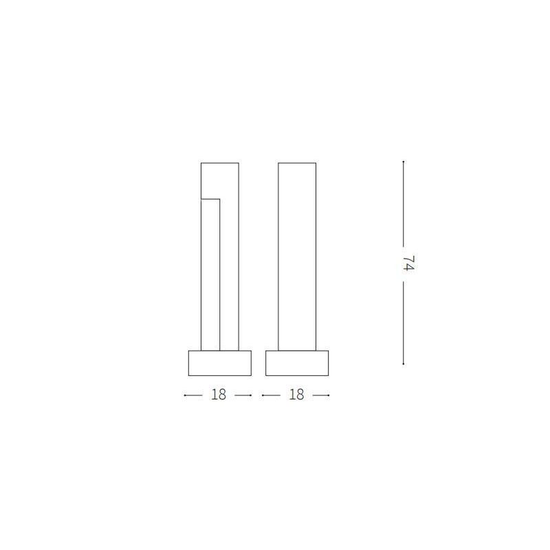 PALETTO DA ESTERNO IN RESINA H74 DESIGN MODERNO IP55 LED 9W LUCE 3000K/4000K EFFETTO GRANITO CRISTALENSI - Cristalensi Shop Onli