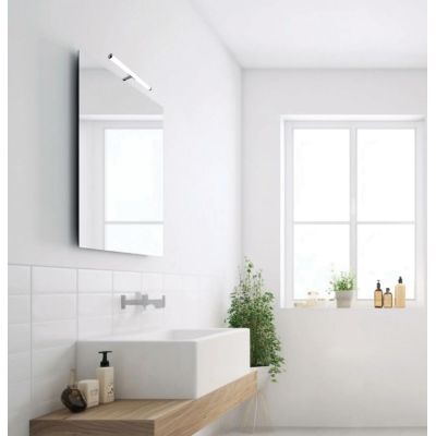 KALEA APPLIQUE DA SPECCHIO TUBOLARE CROMO IP44 LED 6W LUCE 3000K LARGHEZZA CM 40 DESIGN MODERNO