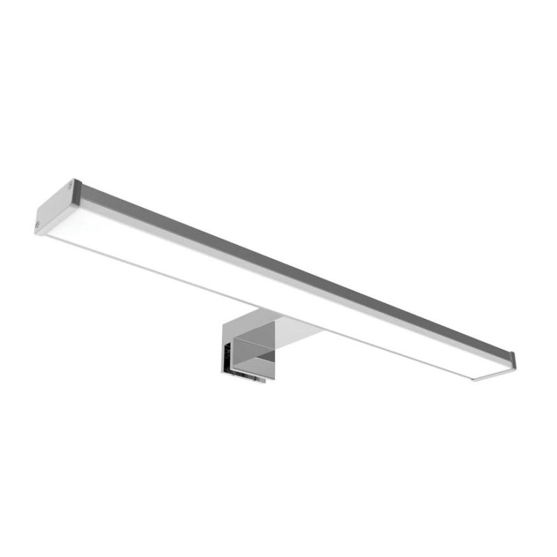 ZIA APPLIQUE DA SPECCHIO SQUADRATA CROMO IP44 LED 12W LUCE 3000K LARGHEZZA CM 60 DESIGN MODERNO