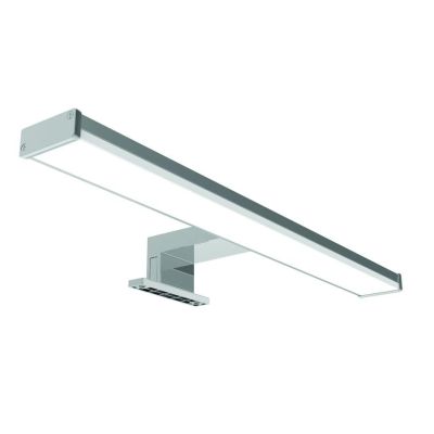 ZIA APPLIQUE DA SPECCHIO SQUADRATA CROMO IP44 LED 12W LUCE 3000K LARGHEZZA CM 60 DESIGN MODERNO